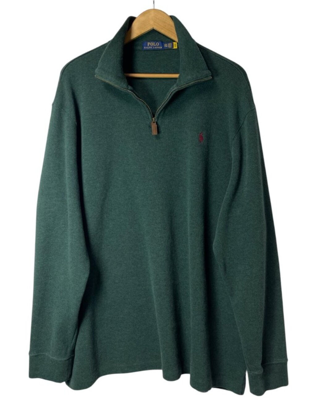 Polo Ralph Lauren Half-Zip French Rib Sweater Forest Green XXL Men’s Pullover - Picture 4 of 12